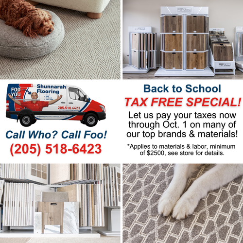 Shunnarah Flooring Back to School Tax Free Special