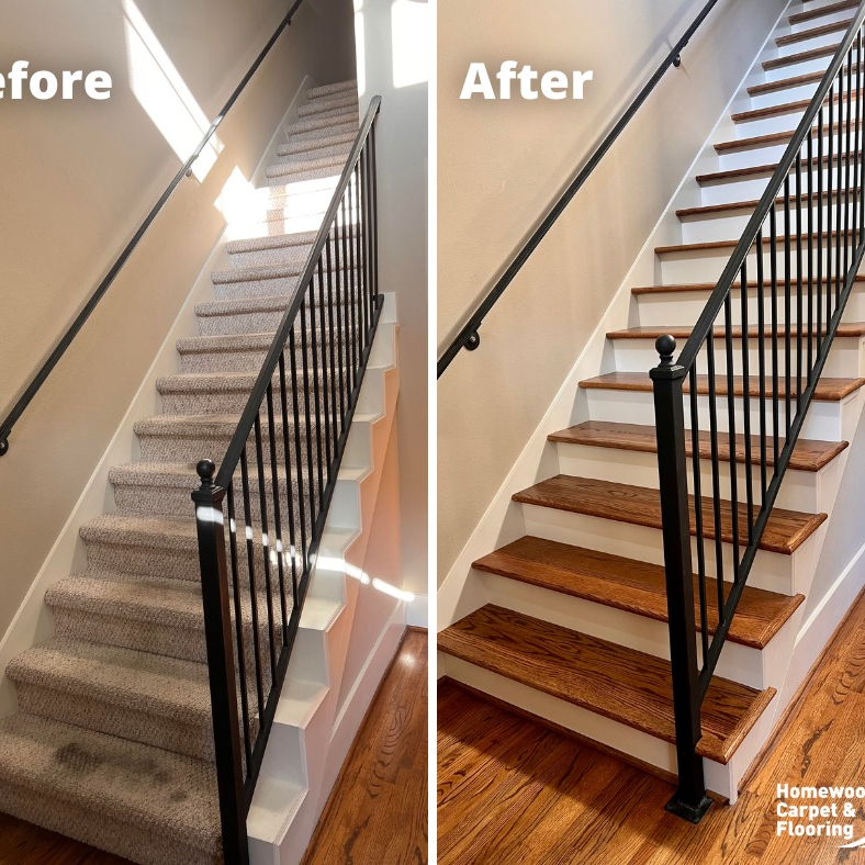 New Hardwood Stairs - Homewood Carpet and Flooring in Green Springs Hwy